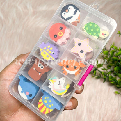 Cartoon Erasers In A Box - Pack of 10-Fredefy
