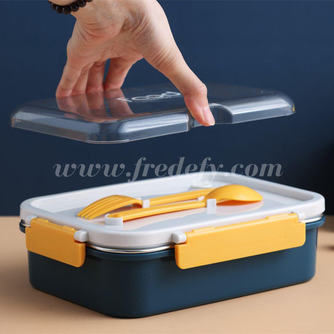 3 Compartment Insulated Lunch Box With Fork & Spoon-Fredefy