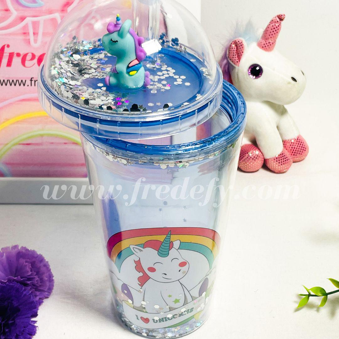 Beautiful Unicorn Sipper Water Bottle - 550 ml-Fredefy