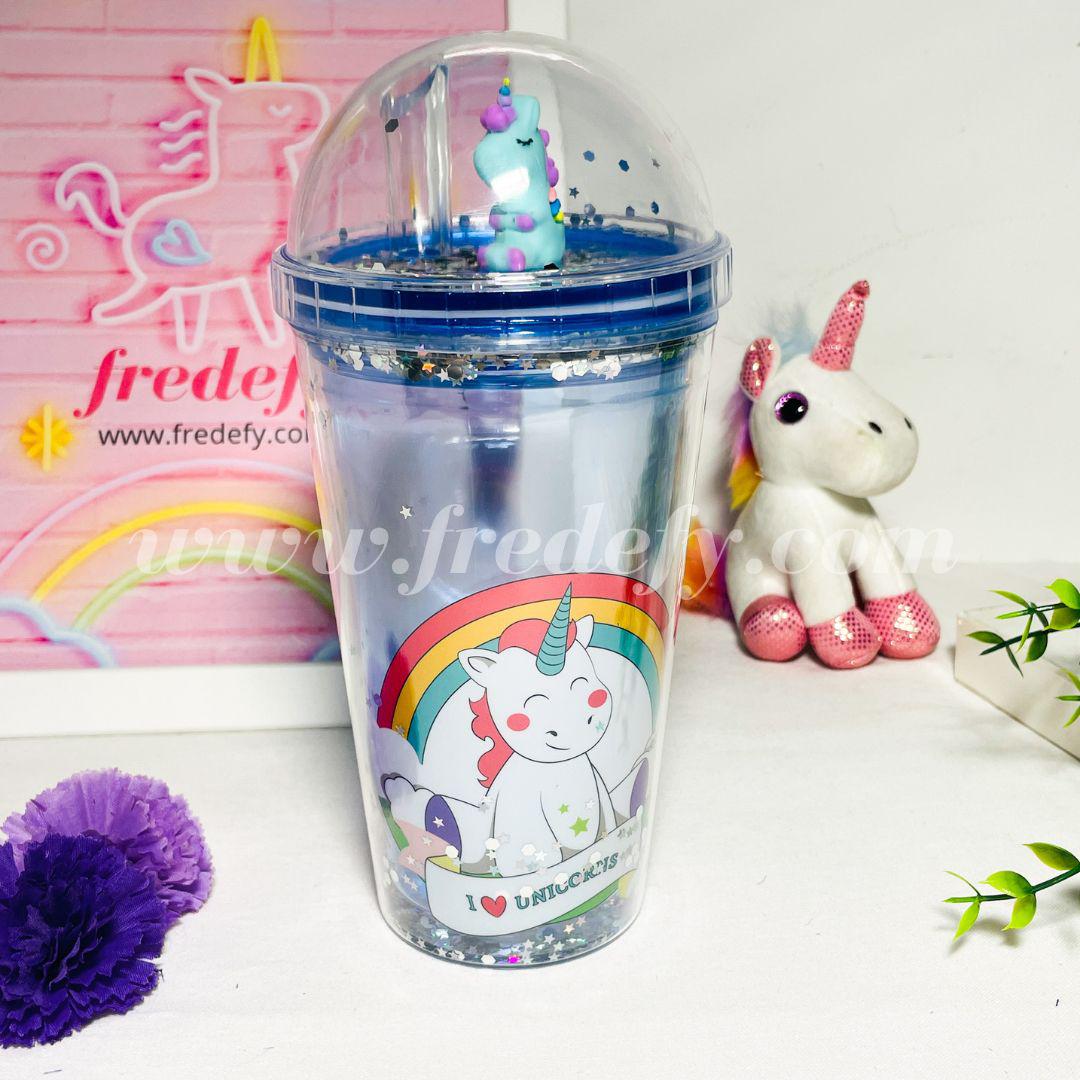 Beautiful Unicorn Sipper Water Bottle - 550 ml-Fredefy