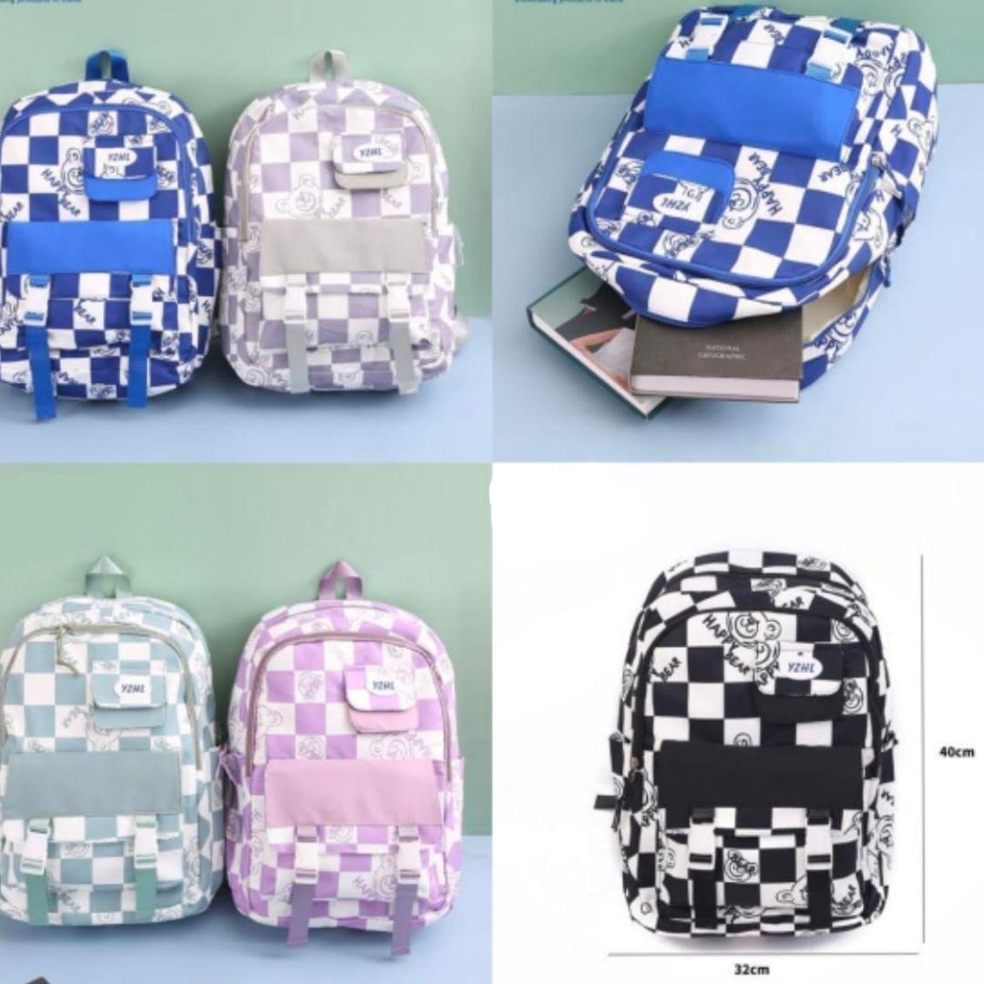 Checkered School Bag-Fredefy
