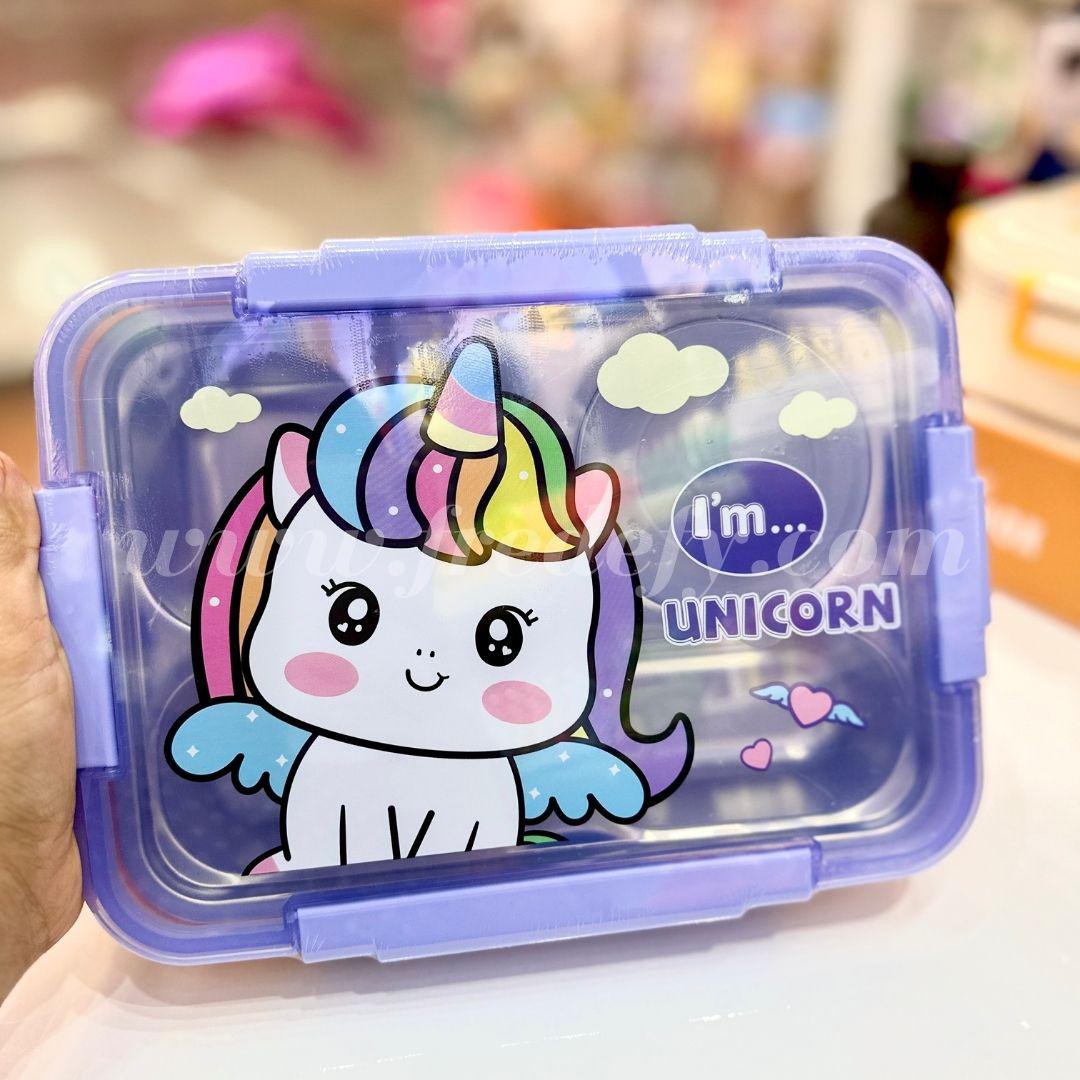 Cute 4 Compartment With Bowl Insulated Lunch Box-Fredefy