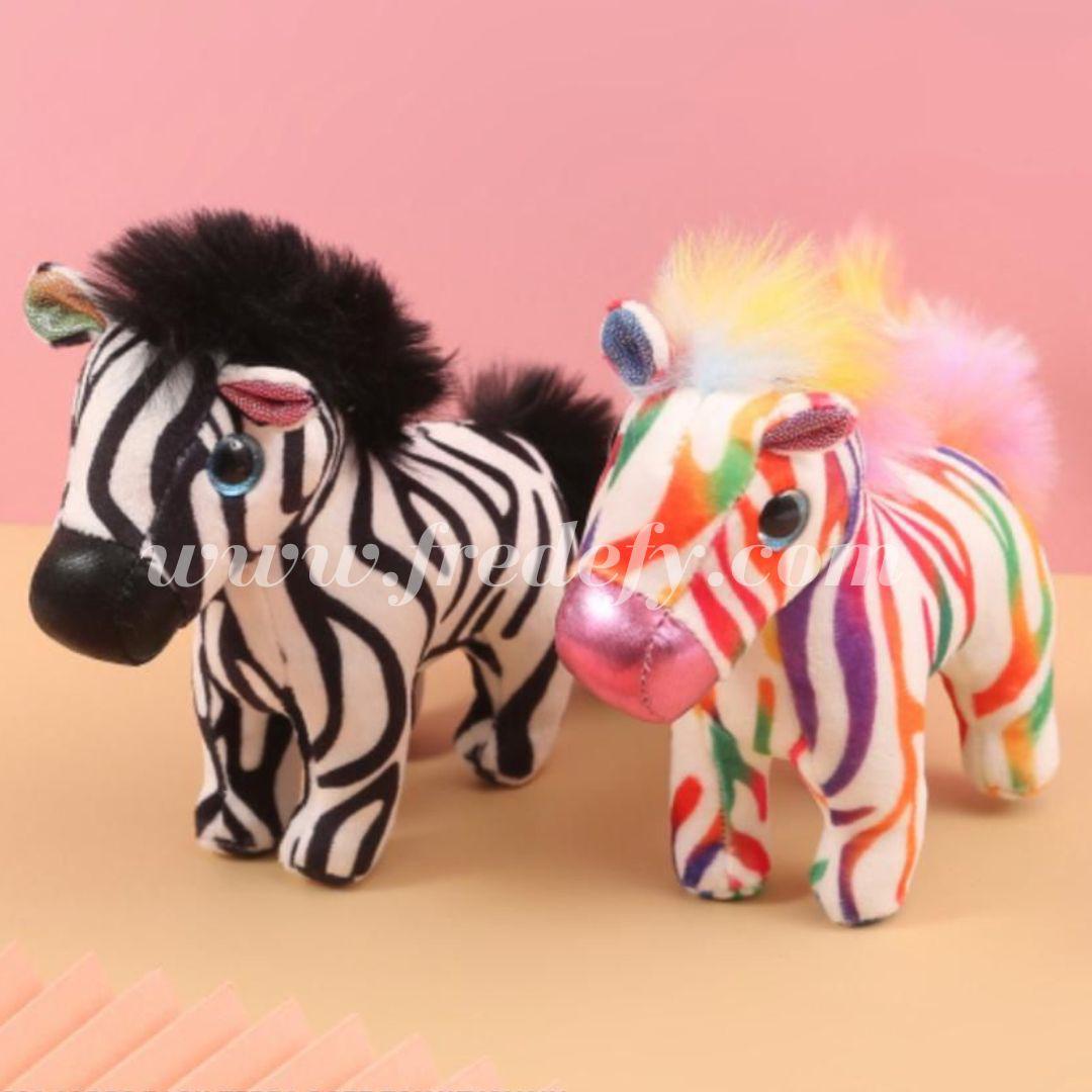 Jumbo Colorful Zebra Soft Toy Keychain-Fredefy