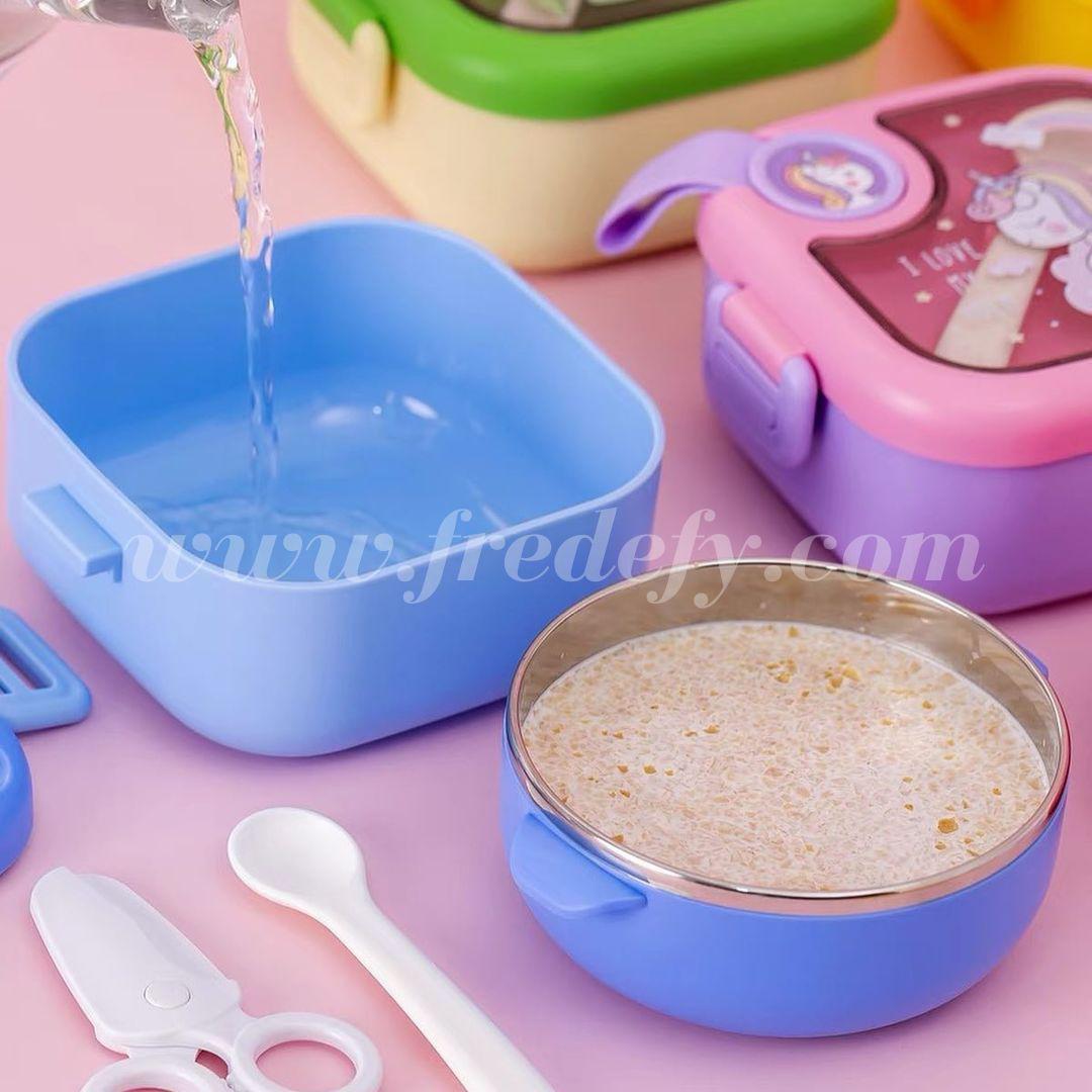 Kawaii Steel Insulated Lunch Box With Handle-Fredefy