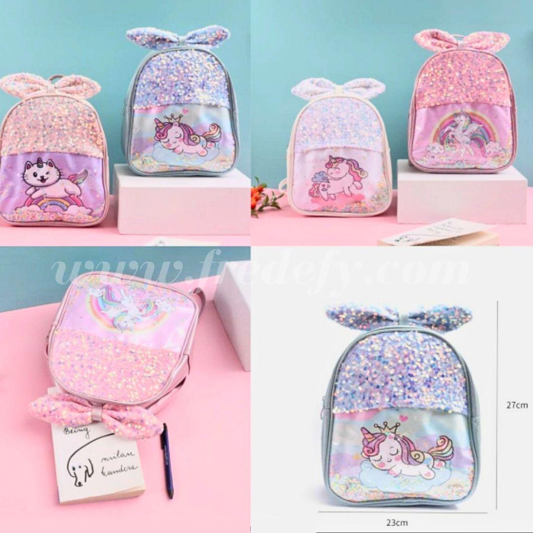 Sequin Kitty On Clouds School Bag-Fredefy