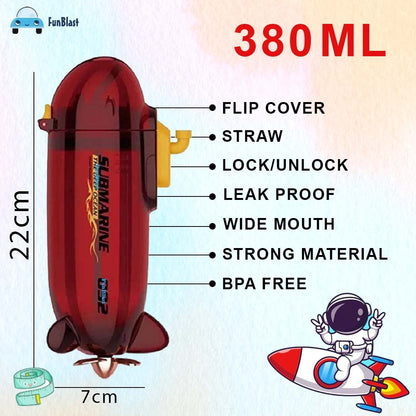 Steel Submarine Bottle - Hot & Cold - 380 ml-Fredefy