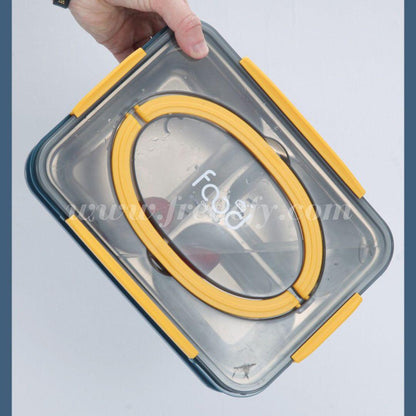 Transparent 4 Compartment With Bowl Insulated Lunch Box-Fredefy