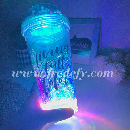 Unicorn Squin Sipper With Light - 550 ml-Fredefy