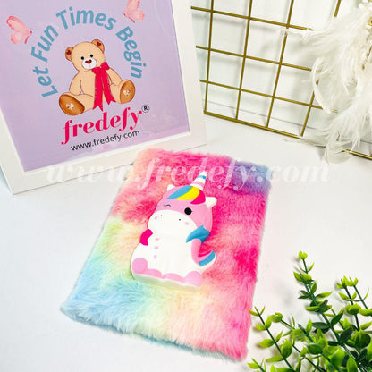 3D Squishy Cute Unicorn Fur Diary-Fredefy