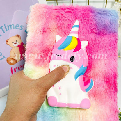 3D Squishy Cute Unicorn Fur Diary-Fredefy