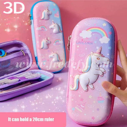 3D Unicorn Hard Pencil box-Fredefy