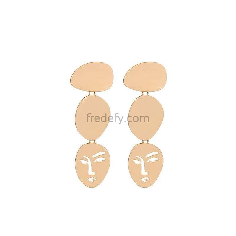Abstract Face Dangler Earrings-Fredefy