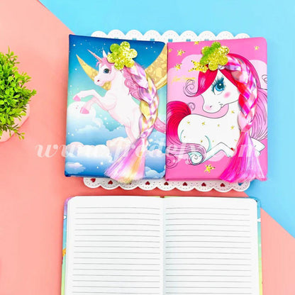Beautiful Unicorn With Ponytail Diary-Fredefy