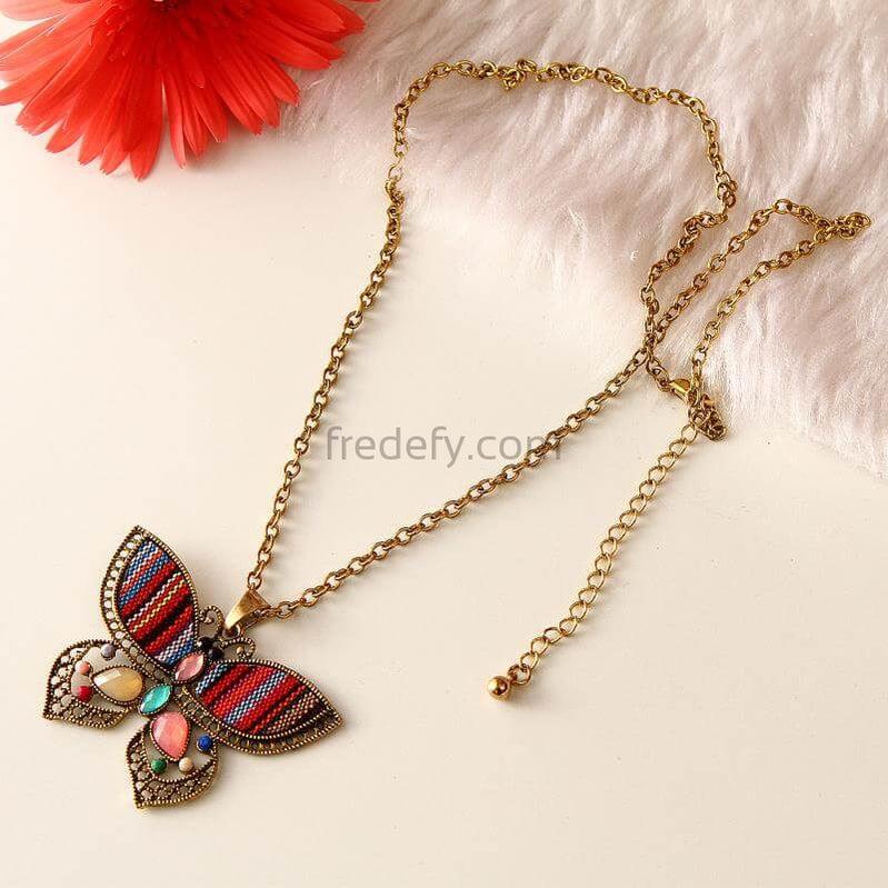 Butterfly Pendant Fashion Necklace-Fredefy