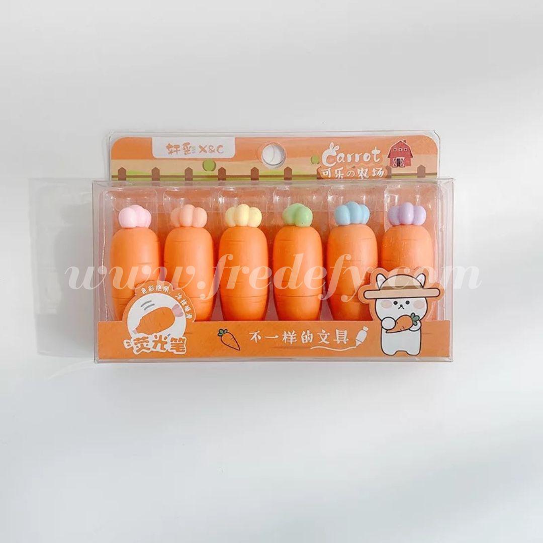 Carrot Highlighter - Pack of 6-Fredefy