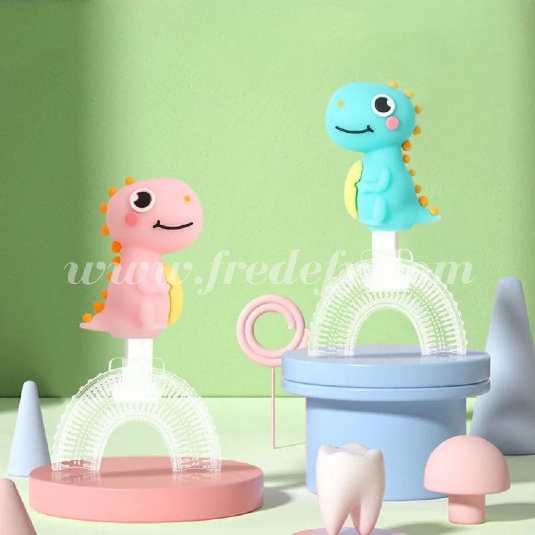 Dino & Unicorn Design Kids U-Shape Toothbrush-Fredefy