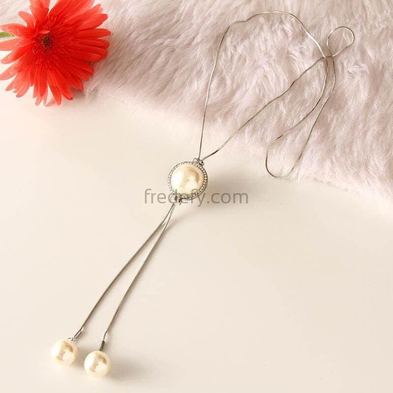 Elegant Necklace with Pearls-Fredefy