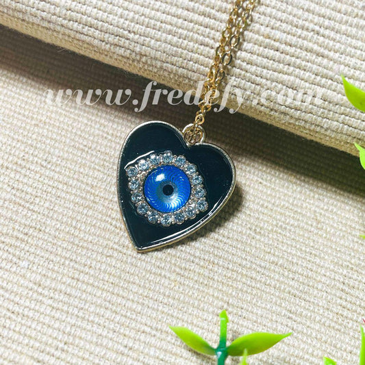 Evil Eye Heart Shape Necklace-Fredefy