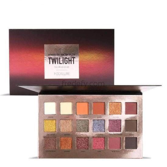 Focallure Twilight 18 Colors Glitter Metallic Eyeshadow Palette-Fredefy