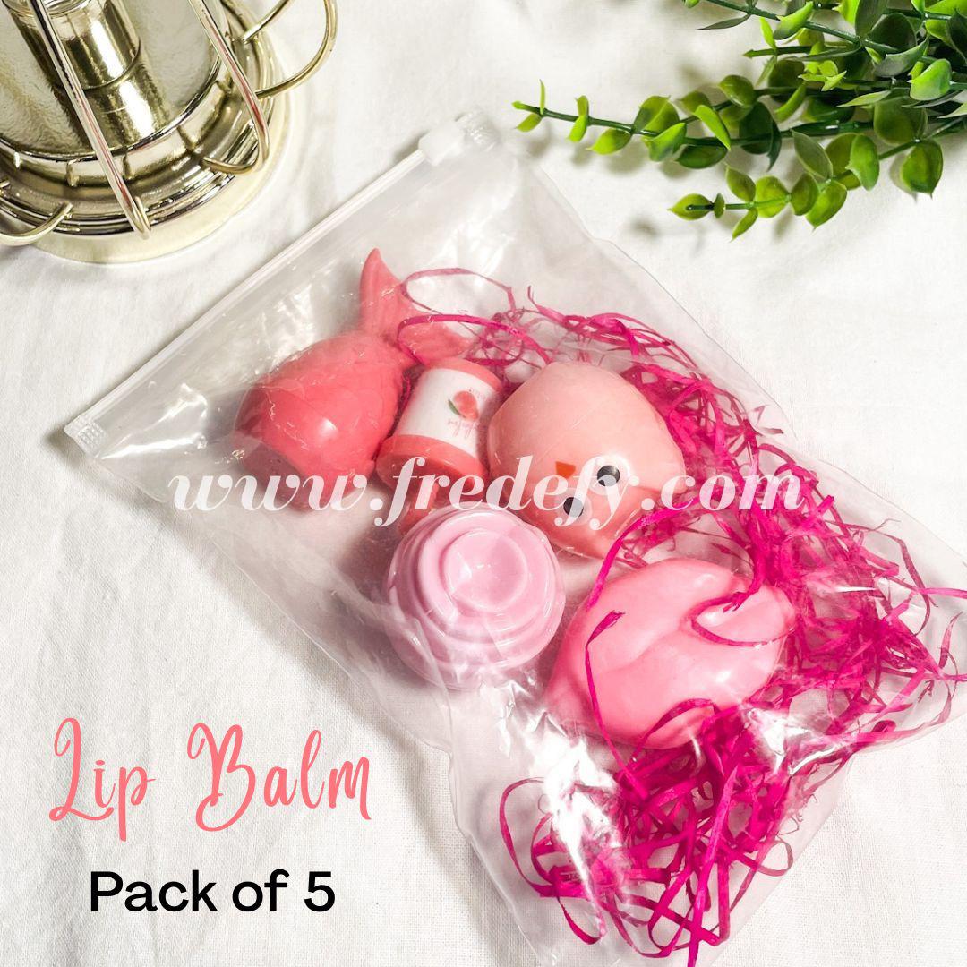 Lip Balm Combo With Pouch - Pack of 5-Fredefy