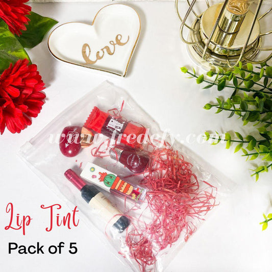 Lip Tint Combo With Pouch - Pack of 5-Fredefy