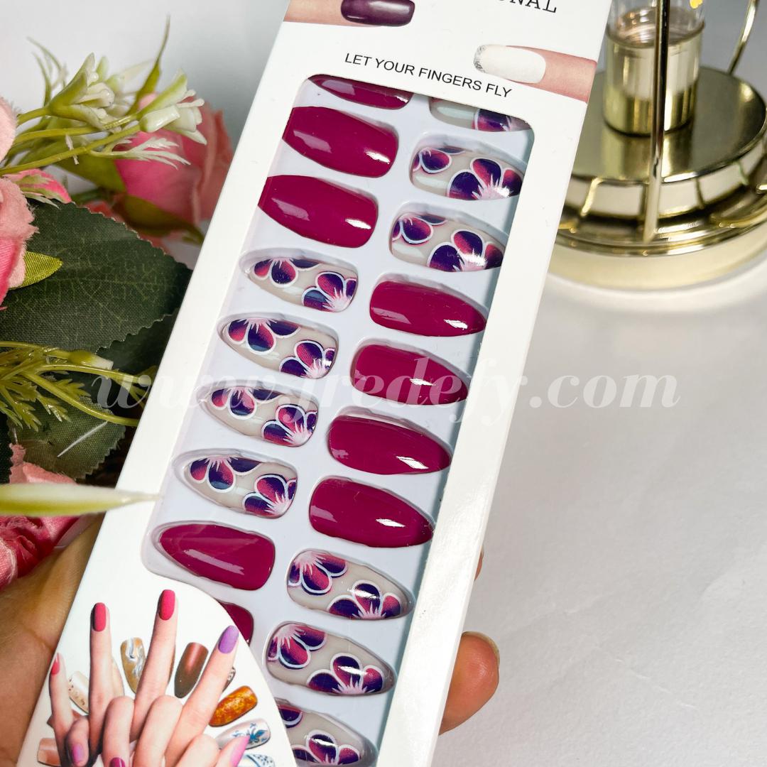 French Nail Short Almond Nail Tips Press On/ False Acrylic Nails/ Black  Blue Pink Purple/ Handmade - Etsy