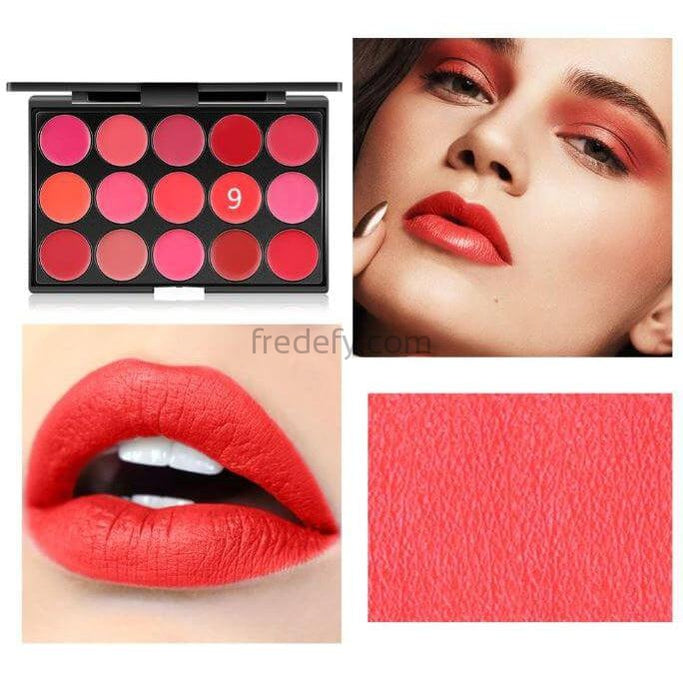 Miss Rose 15 Colors Lip Palette-Fredefy