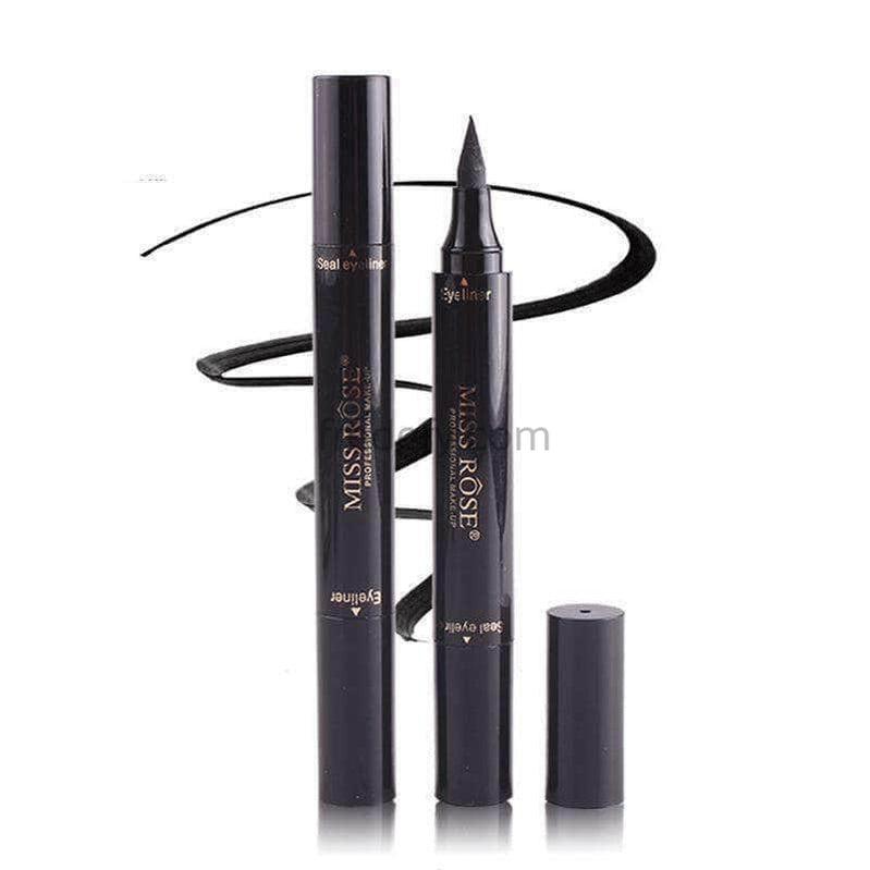Miss Rose Double Ended Waterproof Liquid Eyeliner Pencil With Makeup Stamp-Fredefy