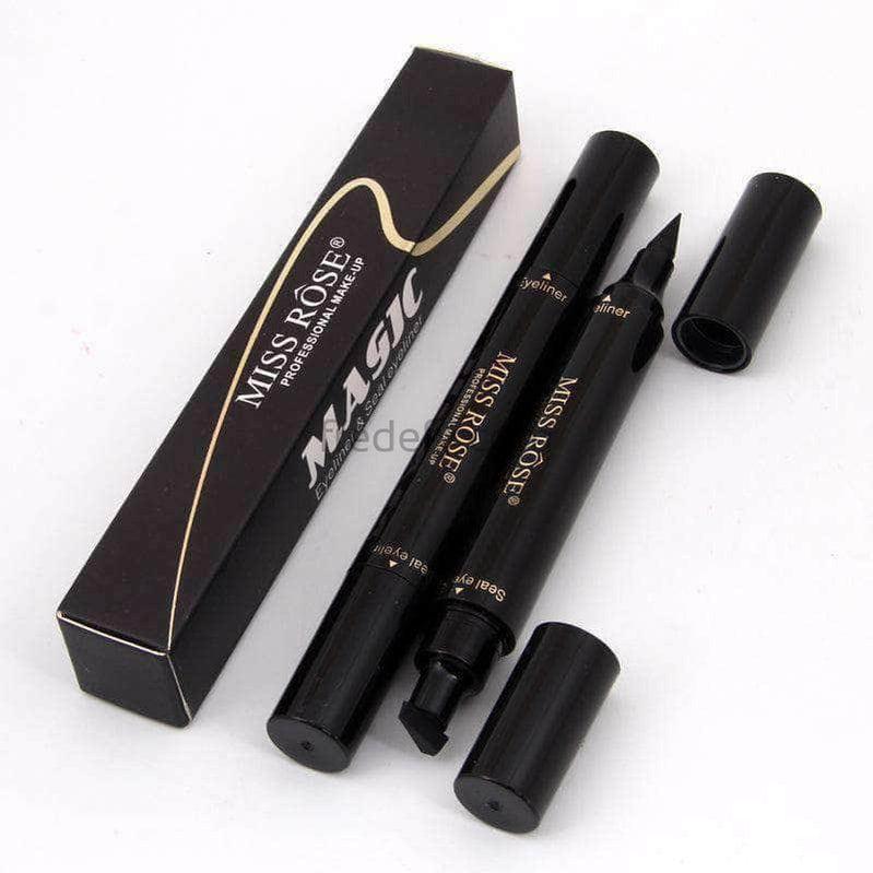Miss Rose Double Ended Waterproof Liquid Eyeliner Pencil With Makeup Stamp-Fredefy