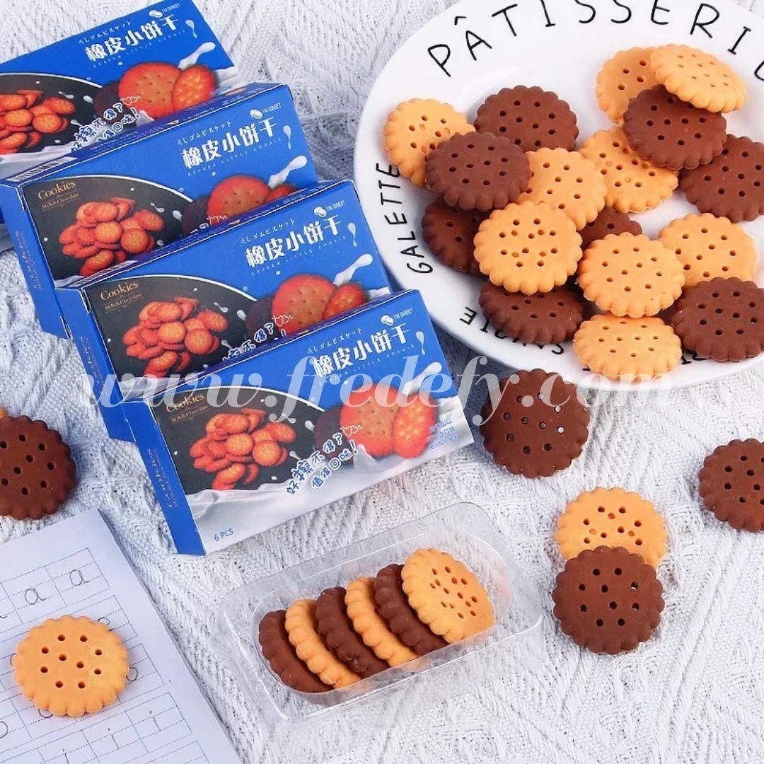 Monaco Biscuit Erasers - Pack of 6-Fredefy