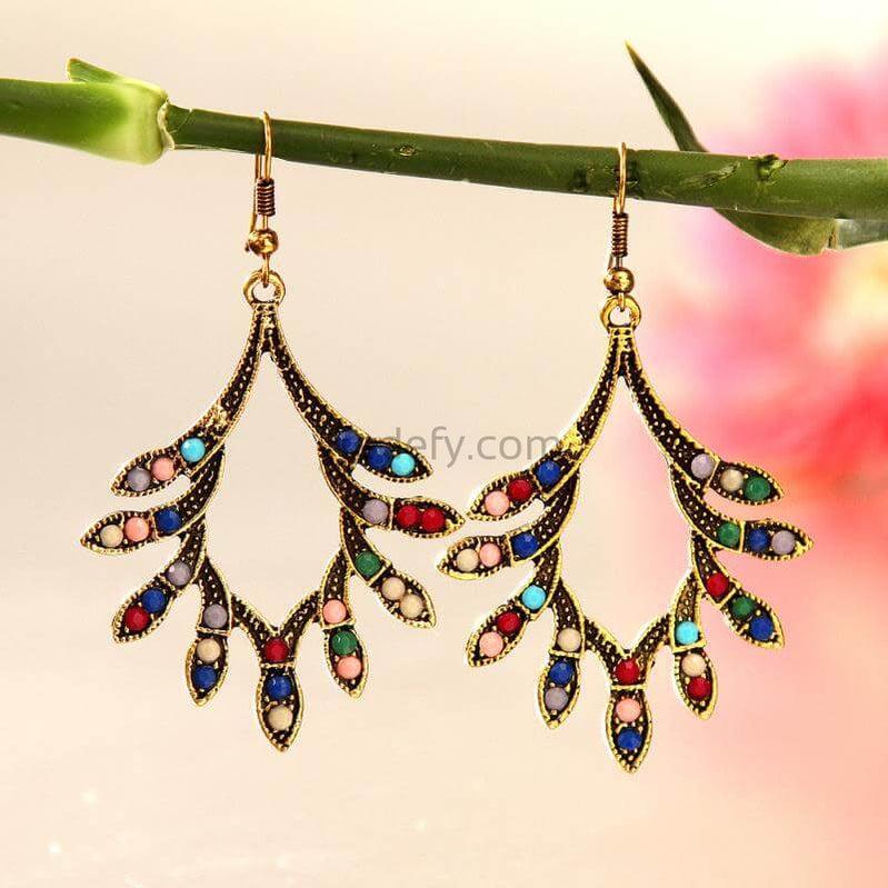 Multicoloured Designer Earrings-Fredefy