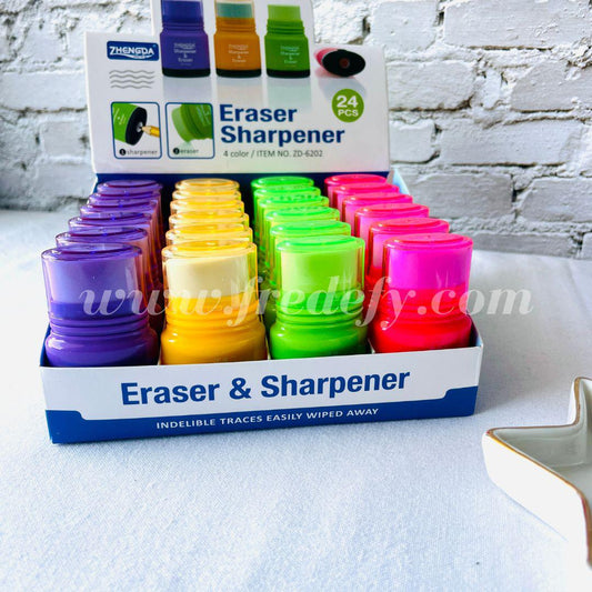 Neon Eraser With Sharpner-Fredefy