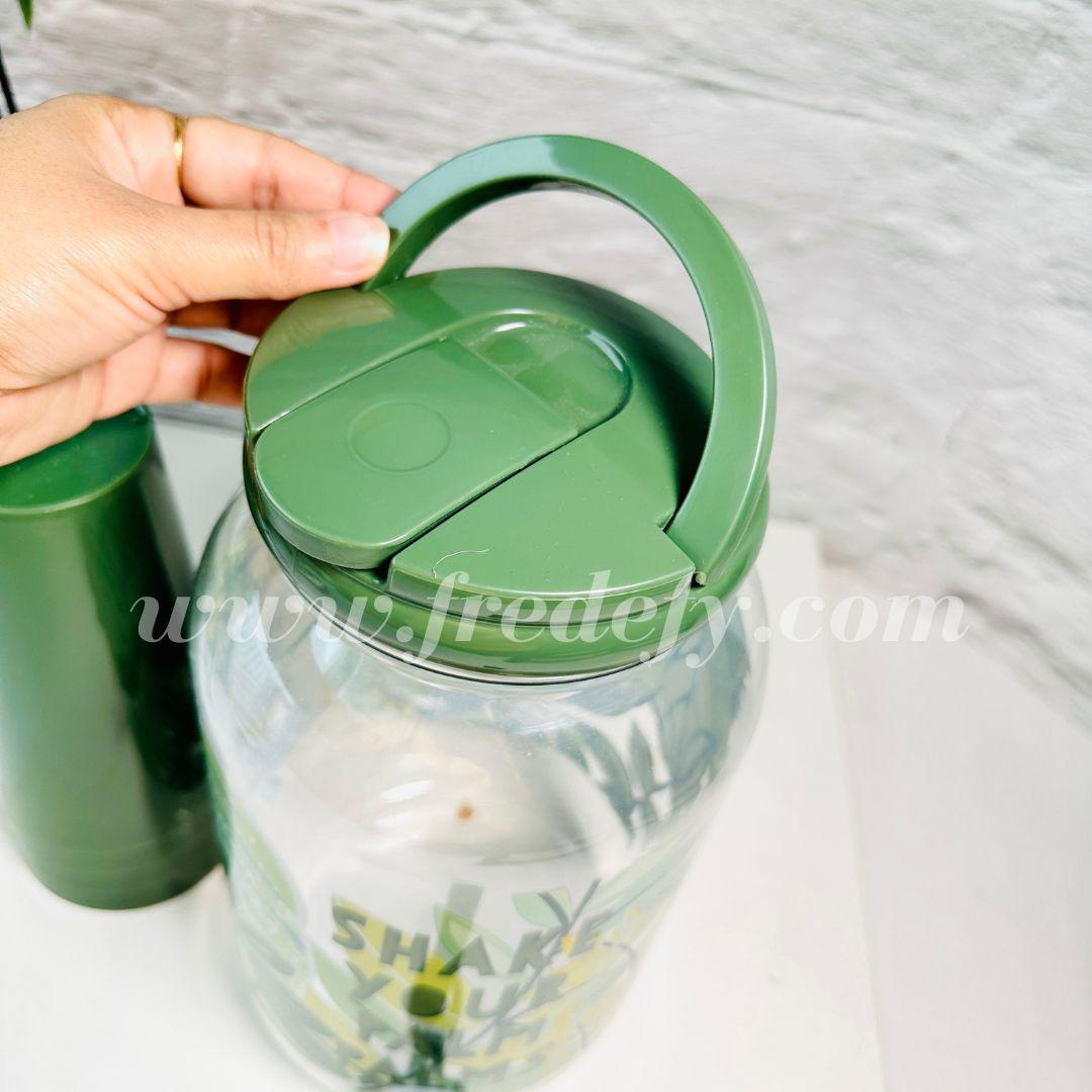 Palm Leaf Water/Juice Dispenser With 4 Glasses-Fredefy