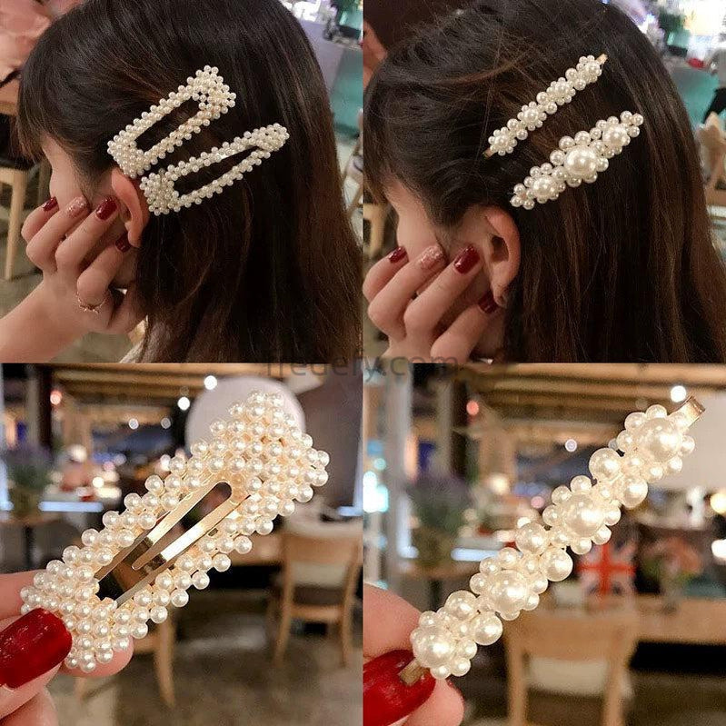 Pearl Tic-Tac Hair Clips - Pack of 2-Fredefy