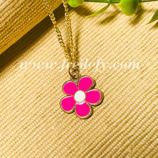 Pink Flower Necklace-Fredefy