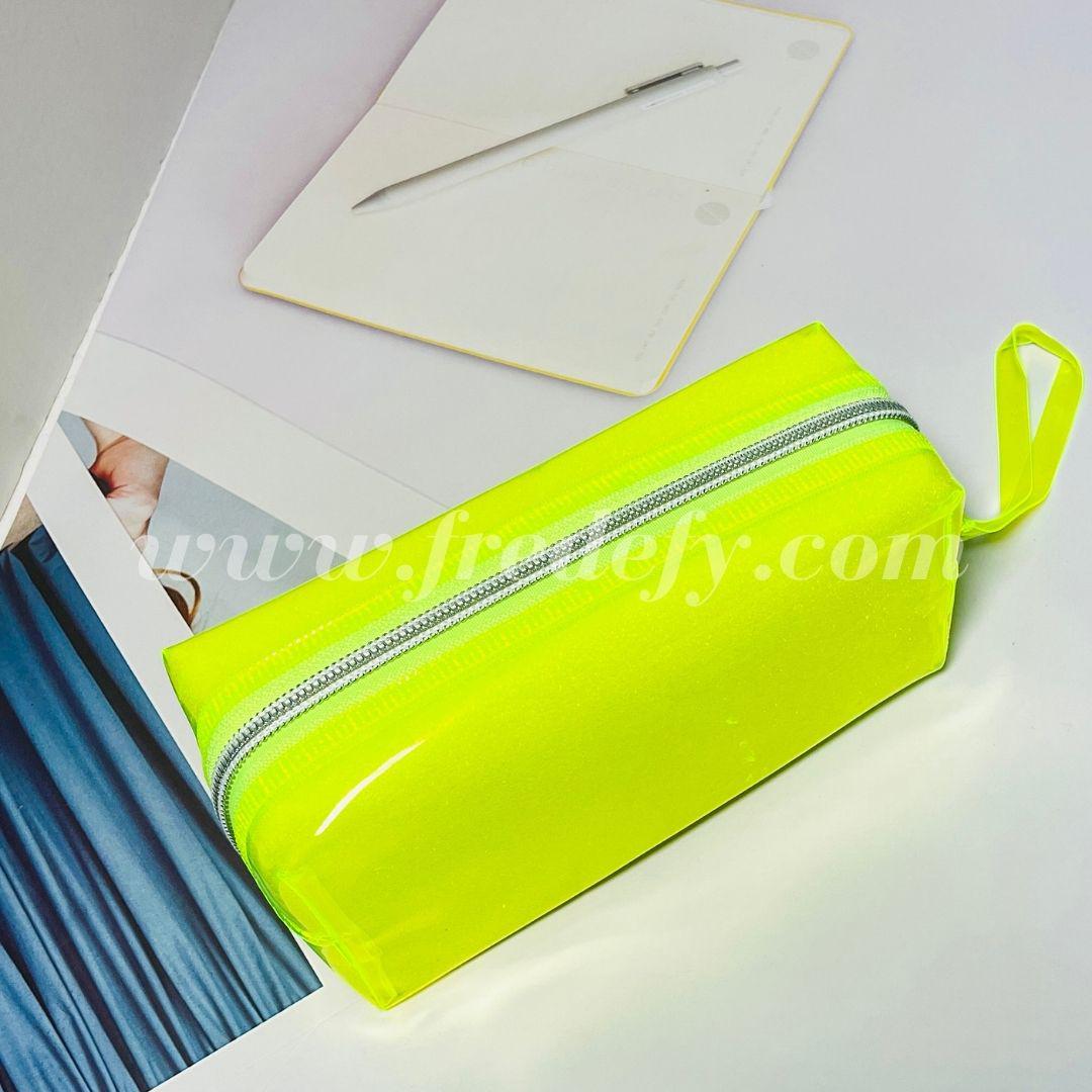 Quirky Neon Big Transparent Pouch-Fredefy