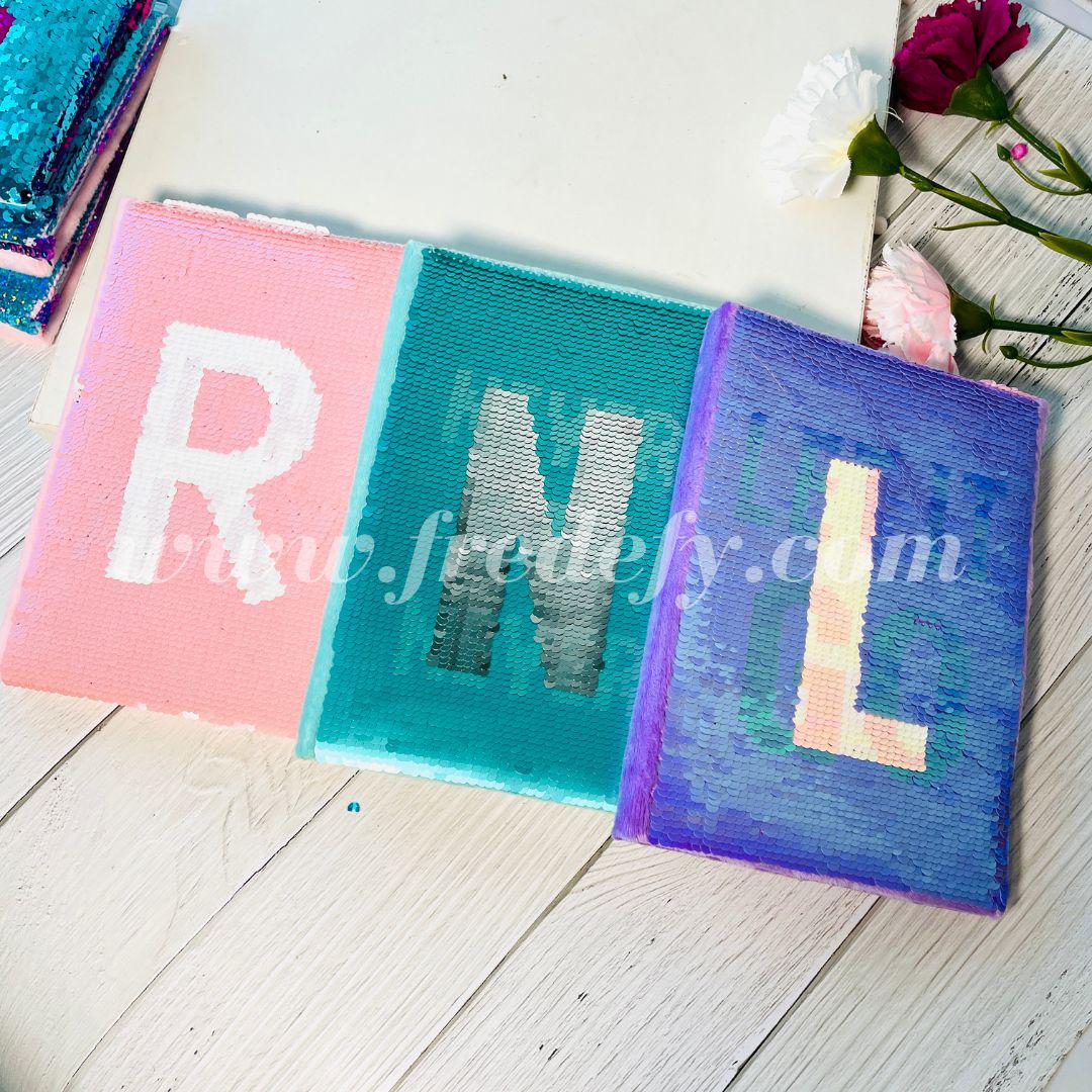 Sequin Quote & Letter Diary-Fredefy