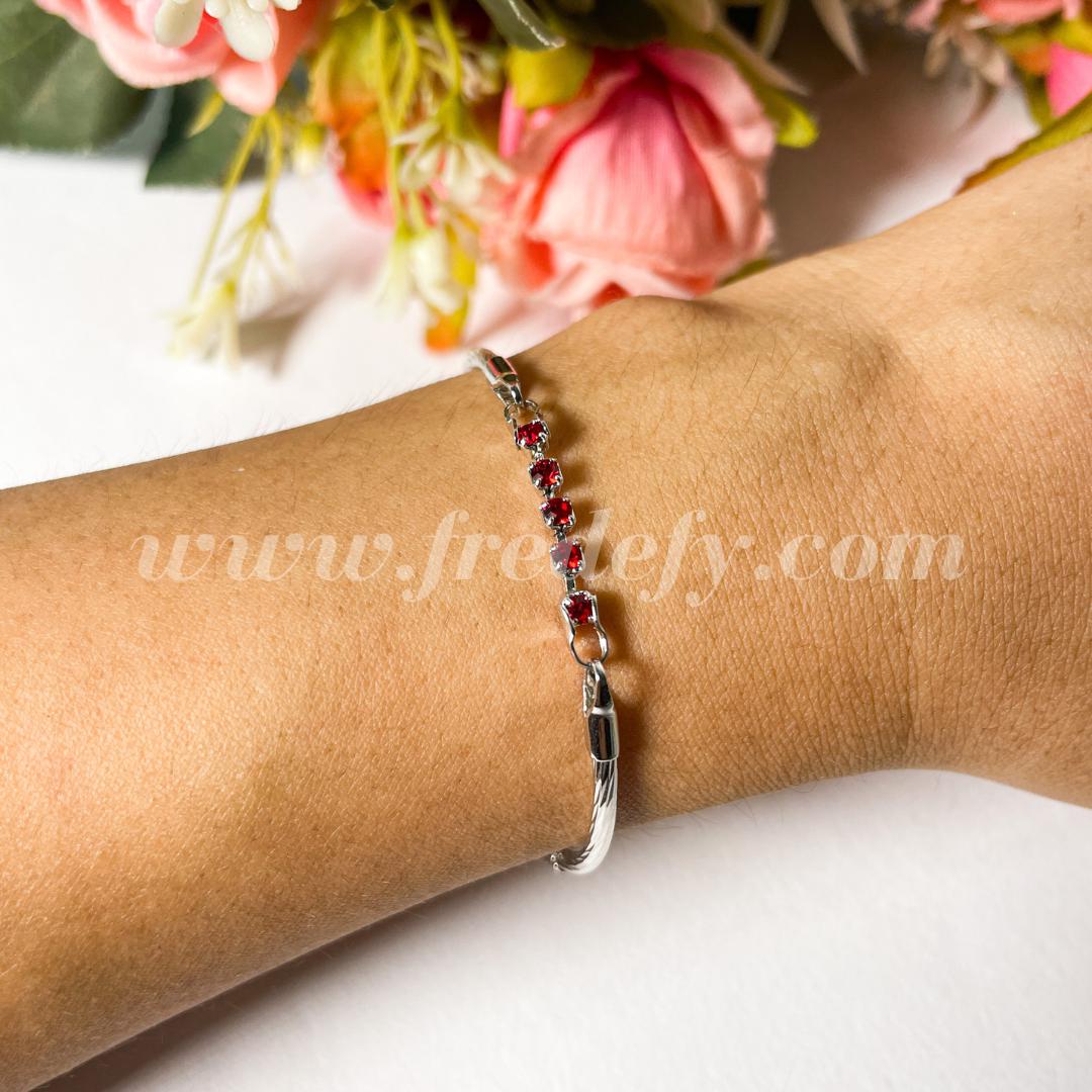 Rakhis Online UK-Red Pearl bracelet Rakhi – Ghasitaram Gifts