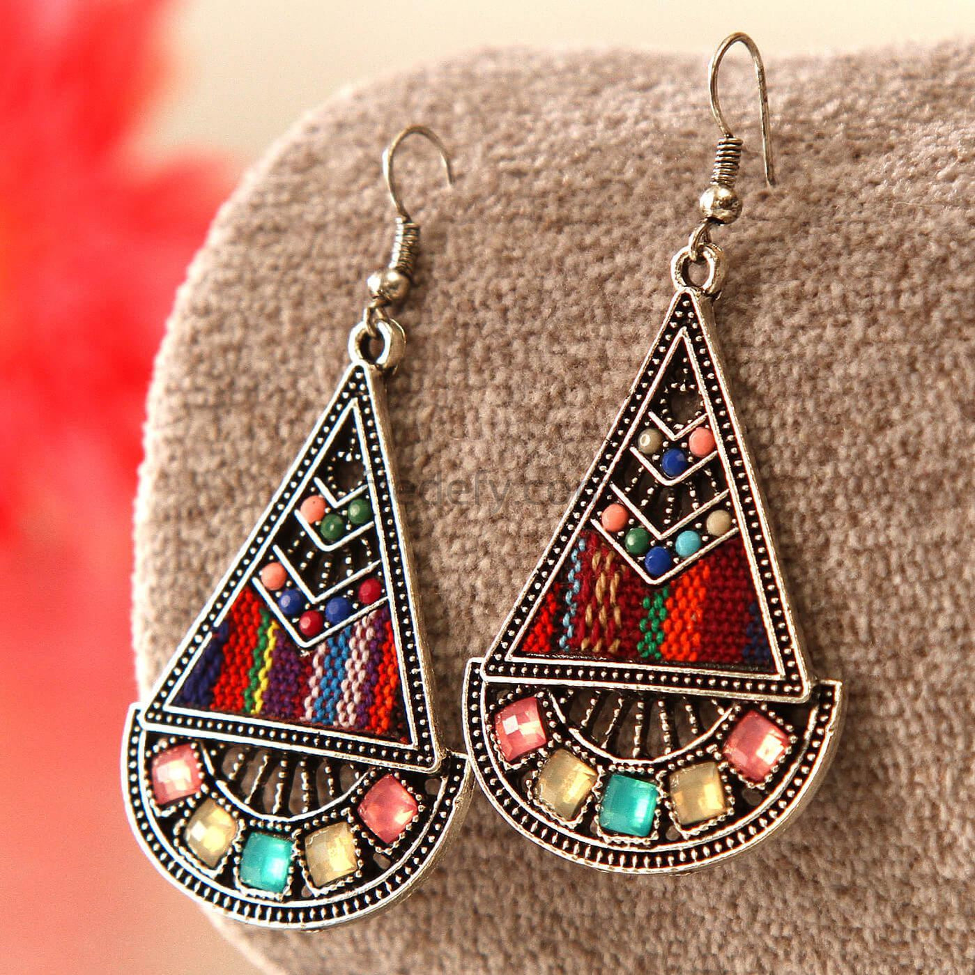 Stylish colored Stone Earrings-Fredefy
