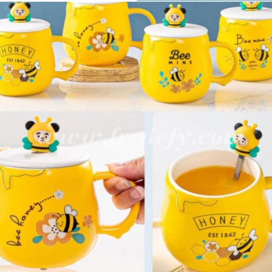Yellow Honey Bee Ceramic Mug-Fredefy